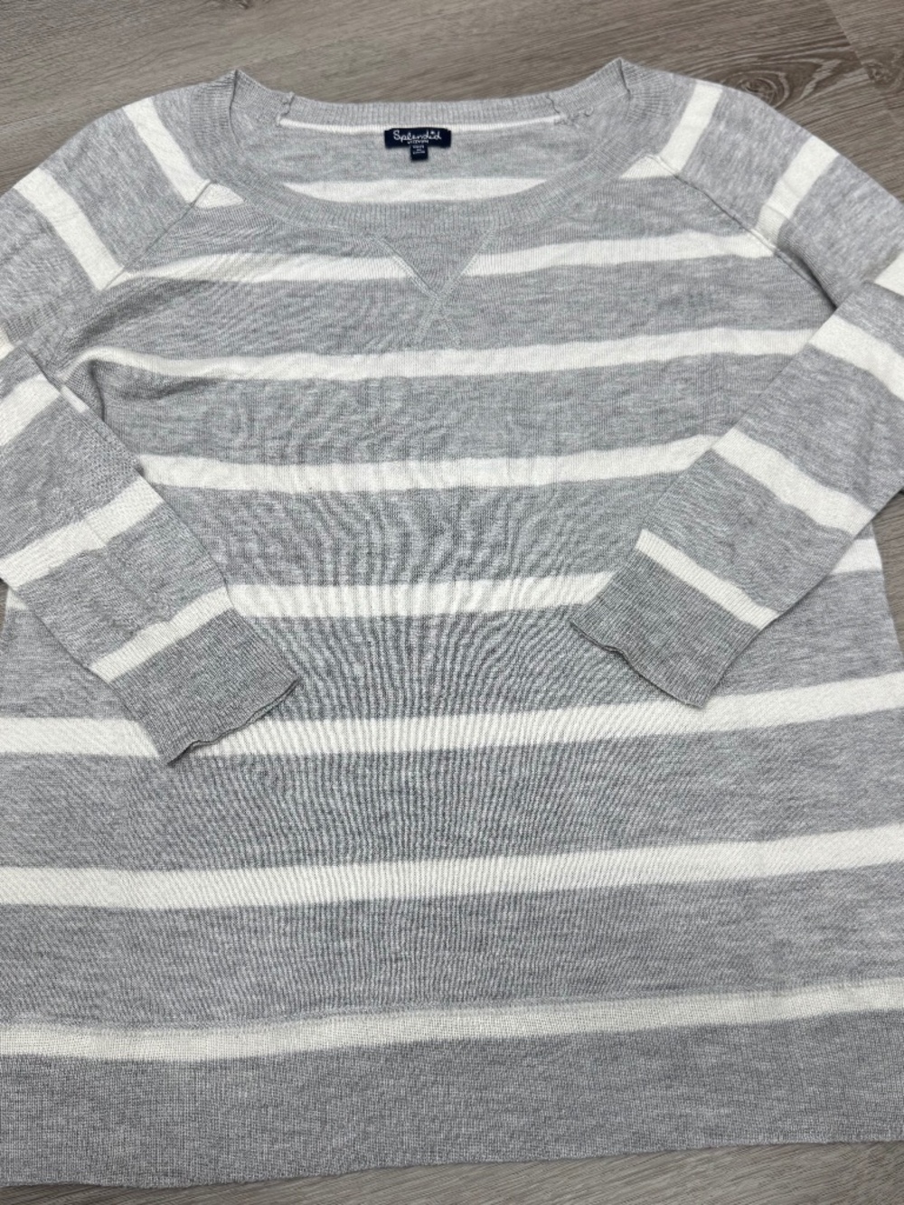 Splendid Gray & White Striped Sweater